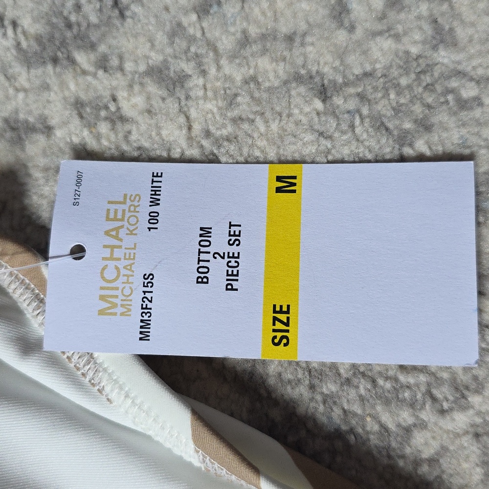 NWT MICHAEL Michael Kors Tan And White Zebra Hipster Bottoms Women's Size M - Picture 3 of 6